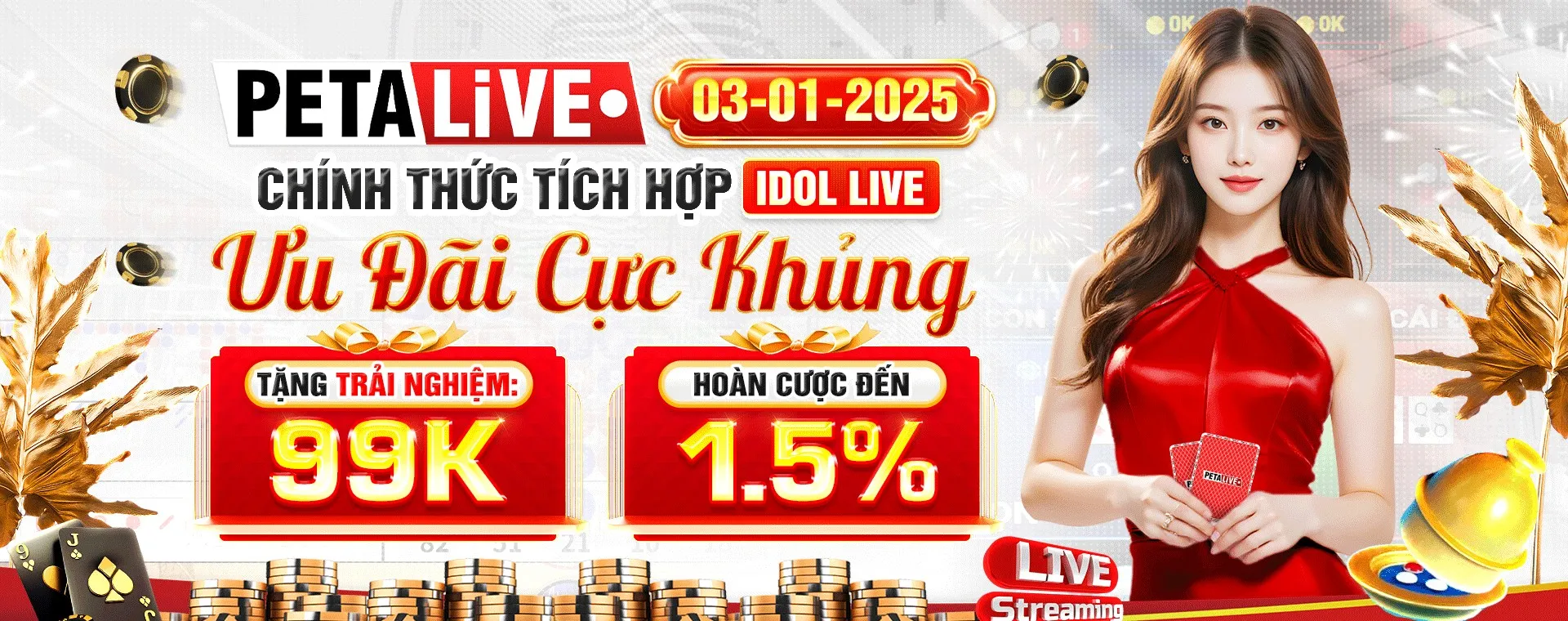 Vuabet88 tích hợp chế độ Idol Live vào sảnh cược Petalive